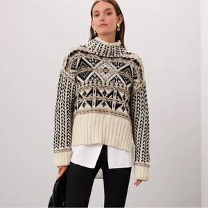 Splendid Vail Sweater – Black/Cream Nordic Wool Blend